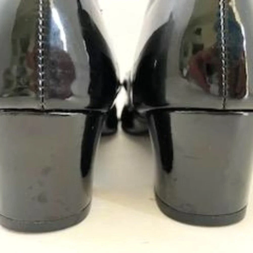 George Girls sz 2 Patent Leather & Rhinestone Low Heel Mary Jane Formal Shoes